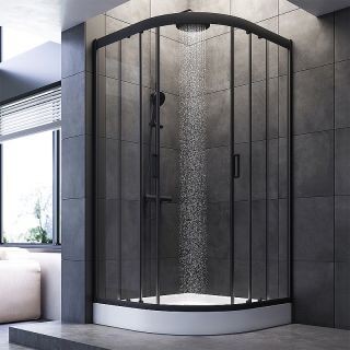 Душевой уголок AM.PM Gem 100х100 W90G-401-100BT профиль Черный матовый стекло прозрачное